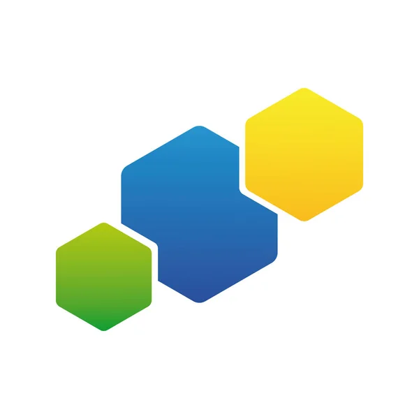 Hexágonos definir cores logotipo da empresa ícone de design colorido —  Vetores de Stock