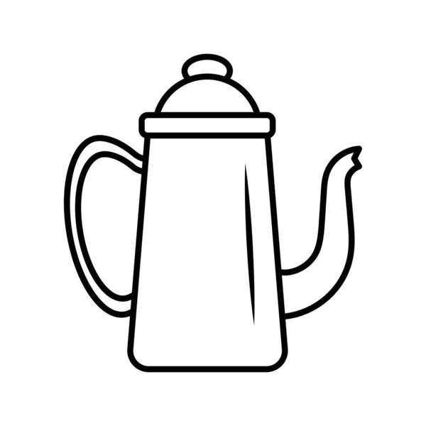 Kitchen teapot utensil line style icon — Stock Vector