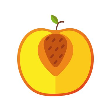 Elma taze lezzetli yarı meyve izole edilmiş biçim simgesi