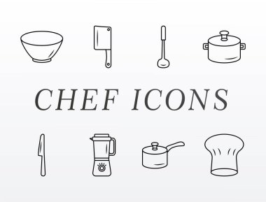 Sekiz mutfak gereçleri ve harfleri.