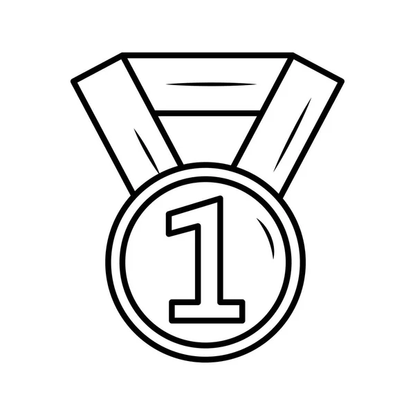 メダル1位ラインスタイルのアイコン — ストックベクタ