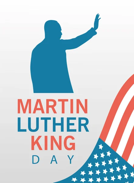 Martin Luther King Silhouette Perayaan Hari Dengan Huruf Dan Bendera Usa Stok Vektor C Jemastock 437413352
