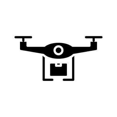 Kutu dağıtım servisi siluet biçim simgesine sahip İHA