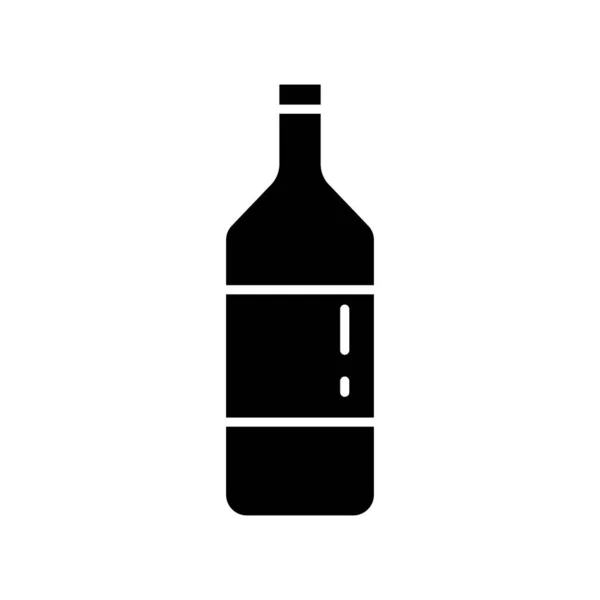 Bouteille de vin boisson silhouette style — Image vectorielle