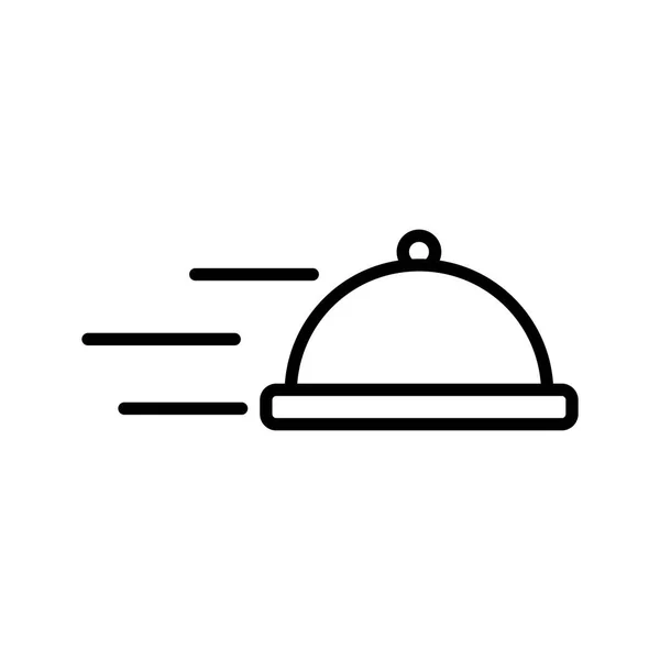 Serwer taca prędkość dostawy żywności linii styl ikona — Wektor stockowy