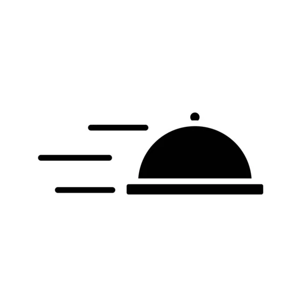 Plateau serveur vitesse livraison nourriture silhouette style icône — Image vectorielle