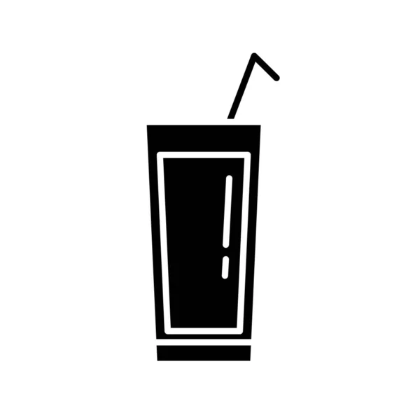 Икона в стиле силуэта молочного коктейля — стоковый вектор