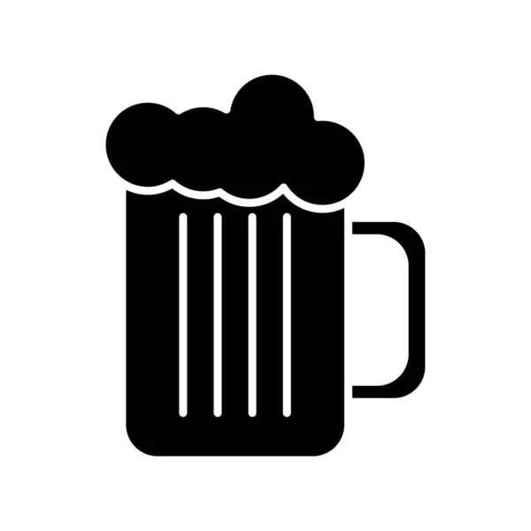 Cerveza jarra bebida silueta estilo icono — Vector de stock