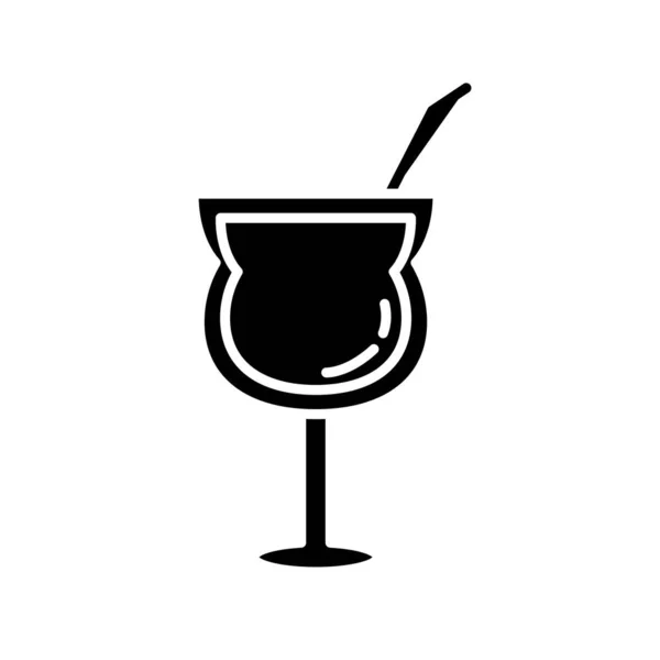 Cocktail tasse boisson silhouette style icône — Image vectorielle