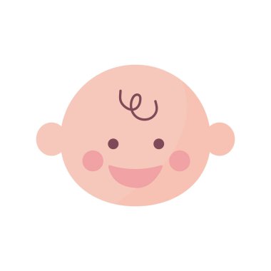 Sevimli mutlu bebek kafası düz stili