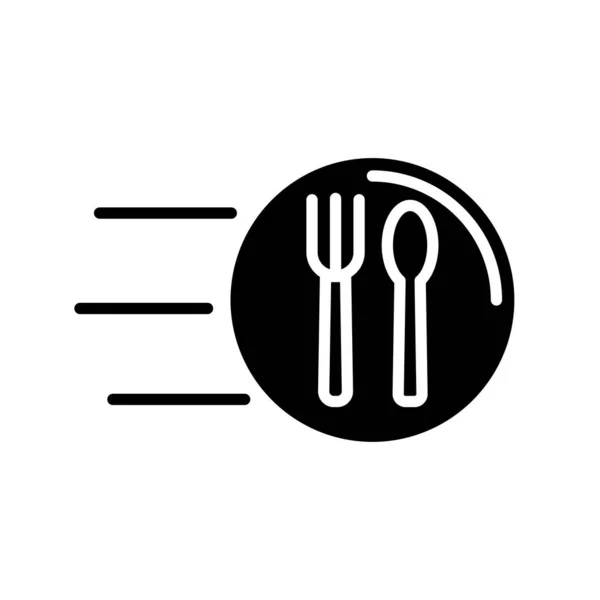 Tenedor y cuchillo velocidad entrega comida silueta estilo icono — Archivo Imágenes Vectoriales