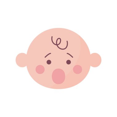 şirin bebek kafası düz stil simgesi