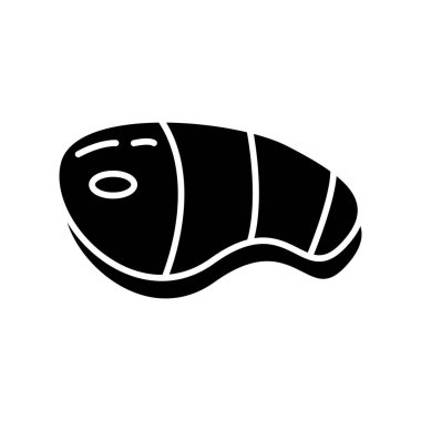 Lezzetli et bifteği silueti tarzı simge