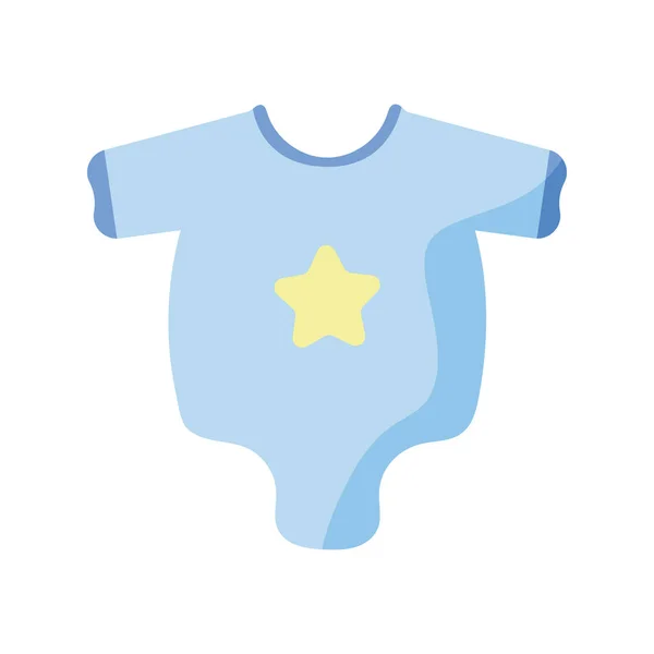 Camisa bebé con estrella icono de estilo plano — Vector de stock