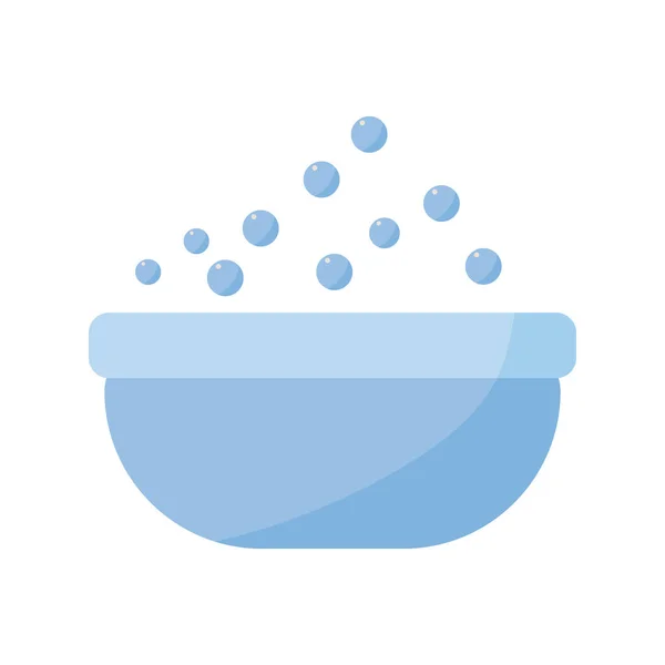 Bañera de bebé con icono de estilo plano de espuma — Vector de stock