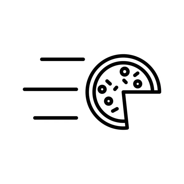 Livraison de pizza ligne de nourriture icône de style — Image vectorielle