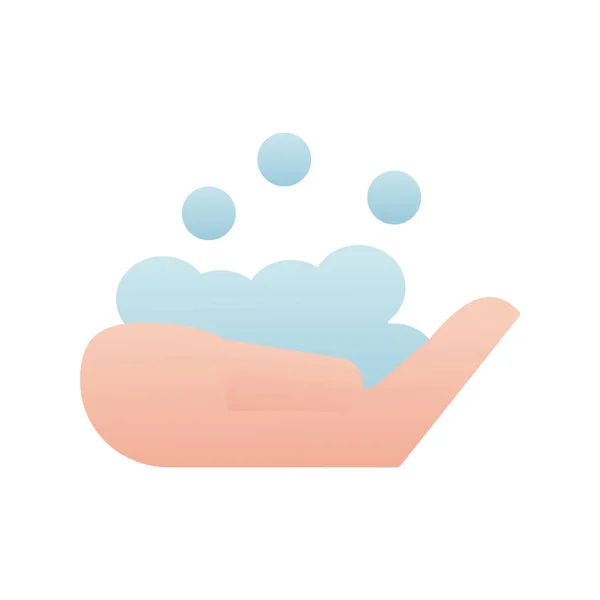 Mycie ręczne z ikoną linii piankowej — Wektor stockowy