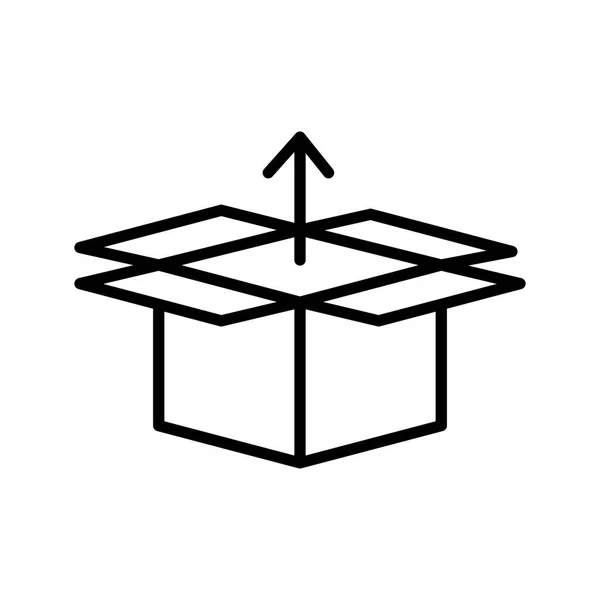 Caja de cartón con flecha arriba estilo de línea de servicio de entrega — Vector de stock