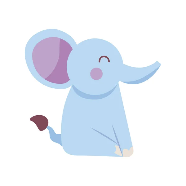 Cute elephant baby toy flat style icon — Stock Vector