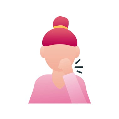 Avatar karakter simgesi öksüren kadın