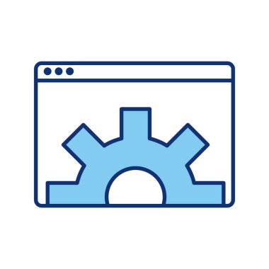 Dişli makinesi satır biçimi simgesi ile web sayfası şablonu