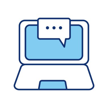 dizüstü bilgisayar taşınabilir ve konuşma balonu satır simgesi