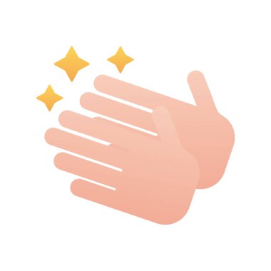 Parlak parlak çizgi simgesi ile eller temiz