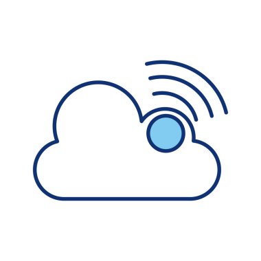 Wi-Fi sinyal çizgisi simgesi ile bulut hesaplaması