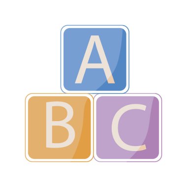 Alfabe bebek oyuncağı düz biçim simgesini engeller