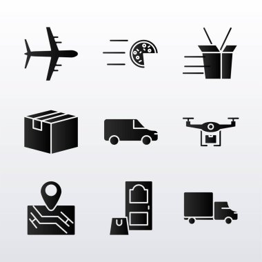 Dokuz dağıtım servis simgesinden oluşan paket