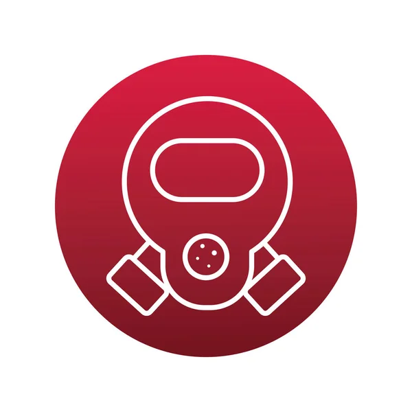 Biológiai biztonsági maszk ipari piros blokk stílusú ikon — Stock Vector
