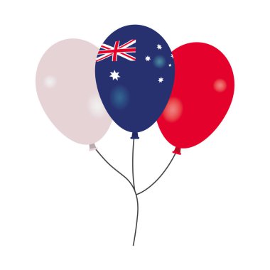 Avustralya bayraklı helyum balonları