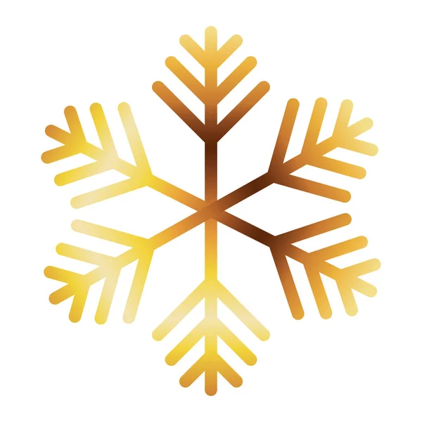 Feliz feliz feliz Navidad copo de nieve de oro icono — Vector de stock