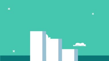 İstatistik barlarında oturmuş ödül kupasıyla zarif bir iş kadını.