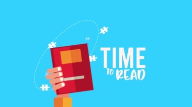 El kaldırma, kitap öğrenme animasyonu ile harfleri okuma zamanı.