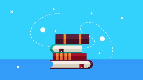 Podręczniki dostarcza animacji edukacyjnej — Wideo stockowe