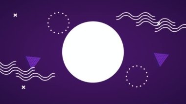 Renkli dairesel çerçeve Memphis stili arkaplan