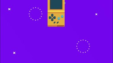 Memphis retro tarzı arka planda video oyunları konsolları