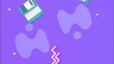 Memphis retro tarzında disketler