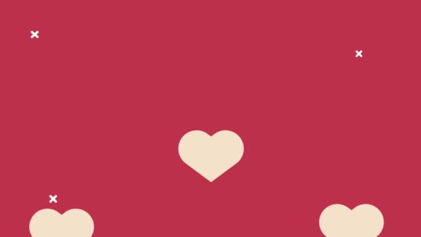 Glückliche Valentinstag-Karte mit Herzmuster — Stockvideo