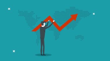 Zarif işadamı istatistik okunu ve Dünya gezegenini kaldırıyor