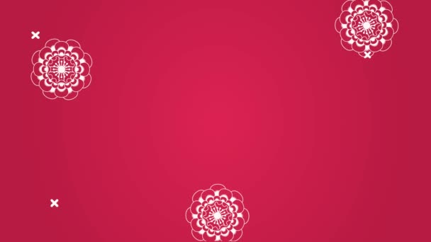 Feliz tarjeta de año nuevo chino con patrón de flores — Vídeos de Stock