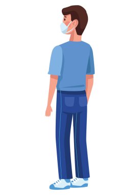 Tıbbi maske takan adam