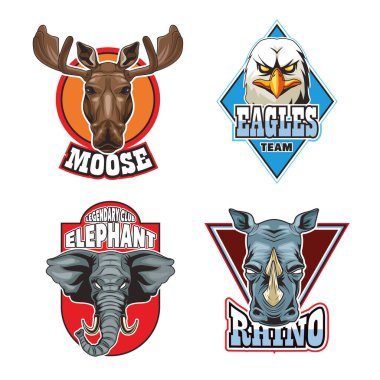 Dört vahşi hayvan kafası amblemi.