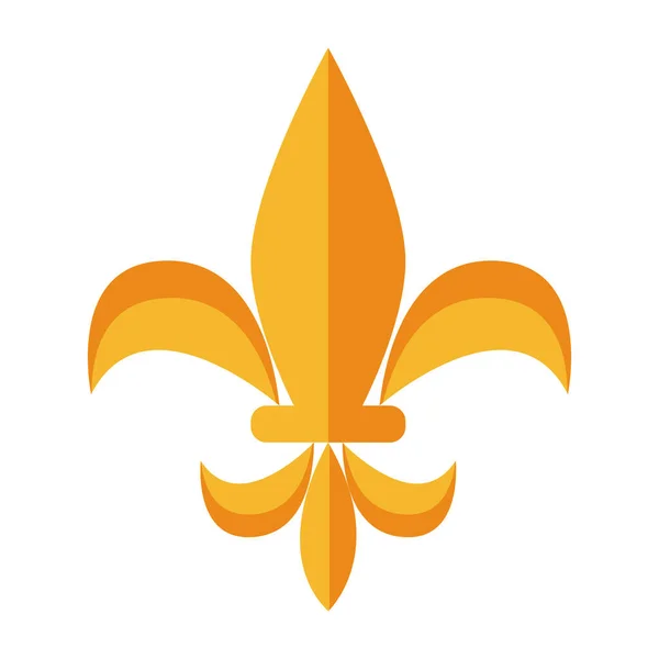 Złoty kwiat mardi gras ikona — Wektor stockowy