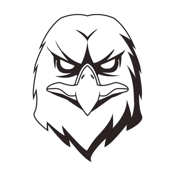 Eagle animal wild head character icon — Stock Vector
