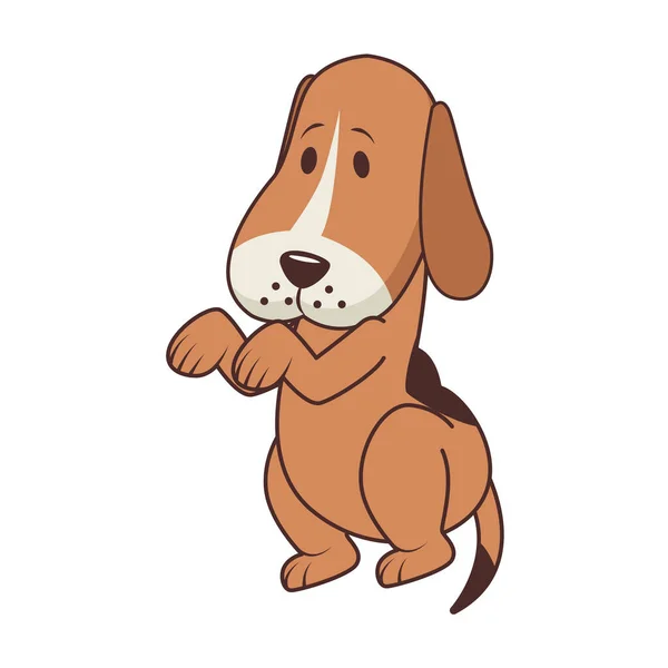 Schattig hondje mascotte icoon — Stockvector