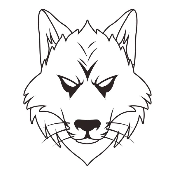 Wolf animal wild head character icon — Stock Vector