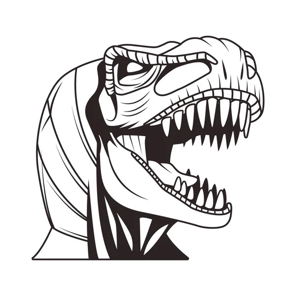 Tyrannosaurus rex animal sauvage tête caractère — Image vectorielle