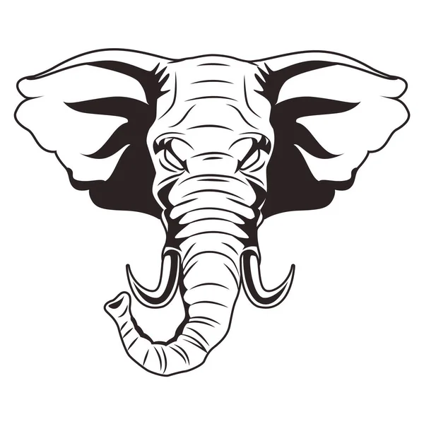Elephant animal wild head character icon — Stock Vector